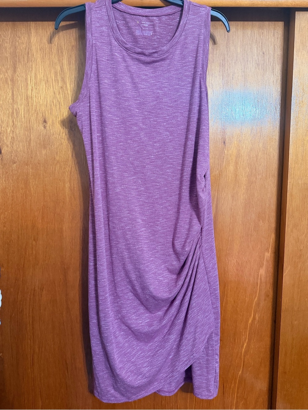 tek gear Purple Sleeveless Ruched Side Midi Dress large